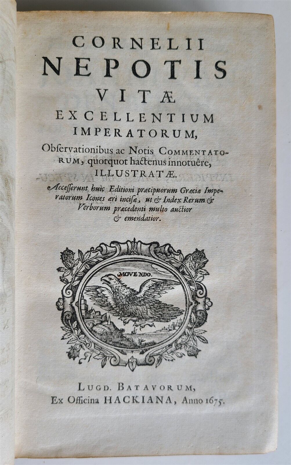 1675 VITAE EXCELLENTIUM IMPERATORUM CORNELIUS NEPOS VELLUM antique ROMAN HISTORY