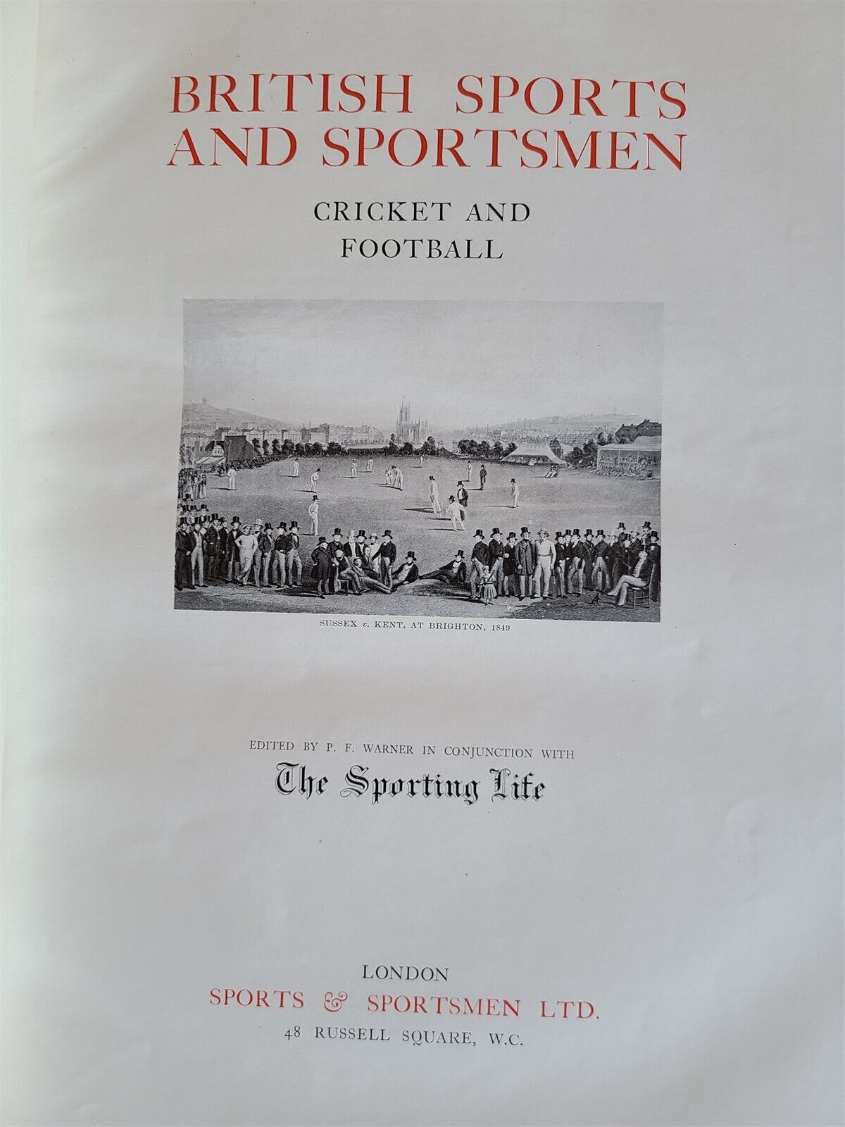 BRITISH SPORTS & SPORTSMEN antique CRICKET & FOOTBALL ILLUSTRATED MASSIVE FOLIO