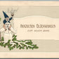 SNOWMAN EMBOSSED CHRISTMAS ANTIQUE POSTCARD