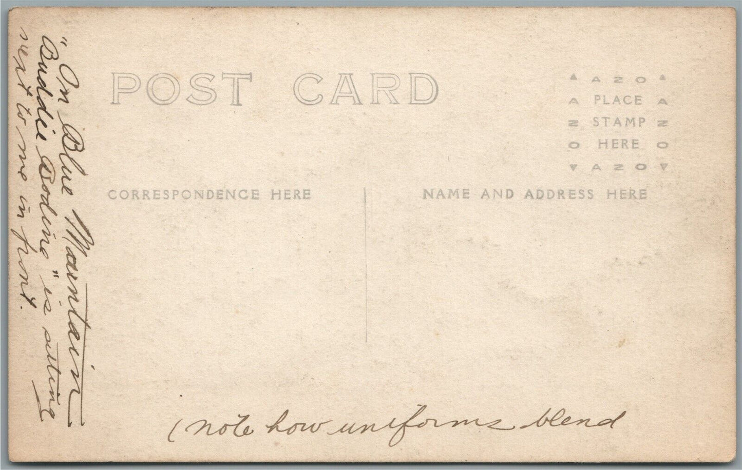 AMERICAN SOLDIERS WWI GROUP ANTIQUE REAL PHOTO POSTCARD RPPC