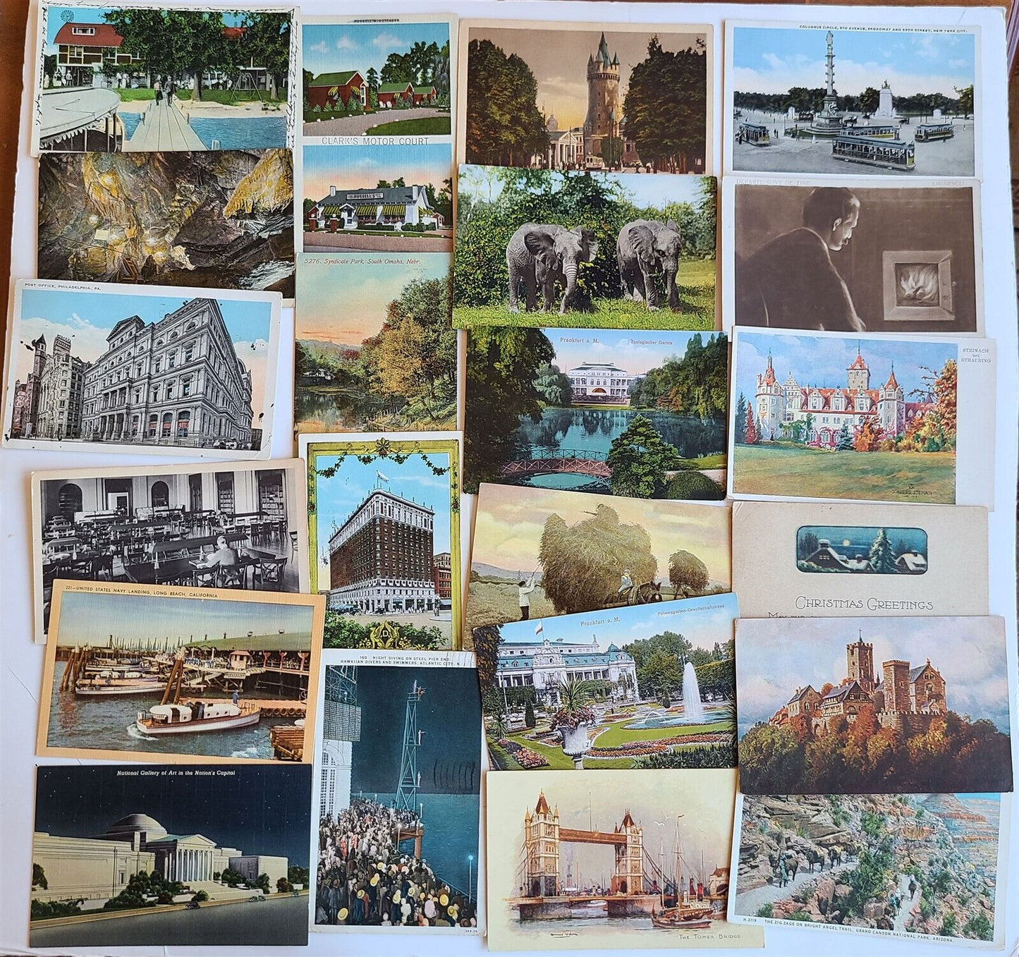 Lot of 510 ANTIQUE & VINTAGE POSTCARDS RPPC TOWN VIEWS GREETINGS mix