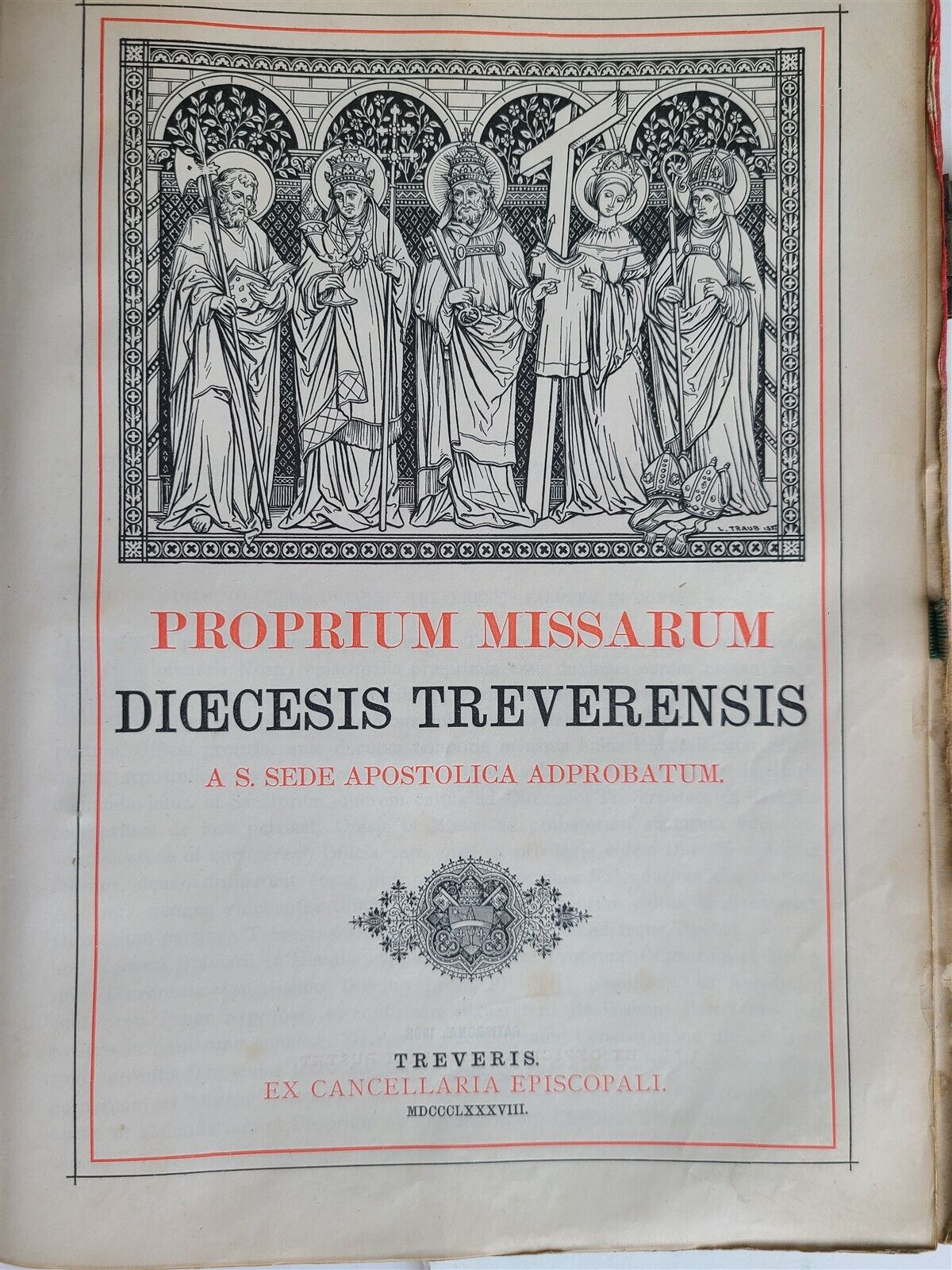 1891 MISSALE ROMANUM antique FOLIO AMAZING FINE LEATHER BINDING w/ METAL CORNERS