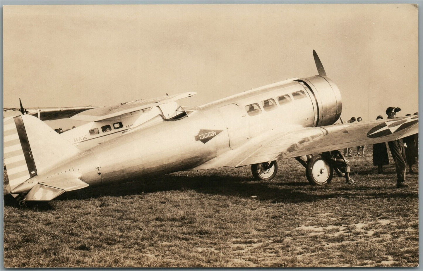 AMERICAN MILITARY AIRPLANE VINTAGE REAL PHOTO POSTCARD RPPC