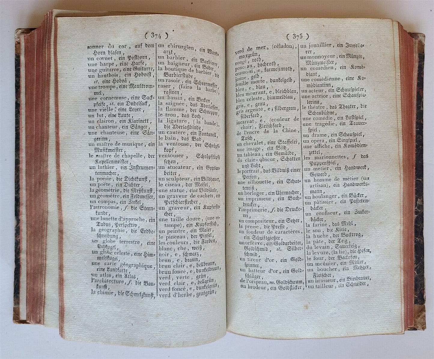 1817 FRENCH GRAMMAR in GERMAN antique Praktische Franzosische Grammatik