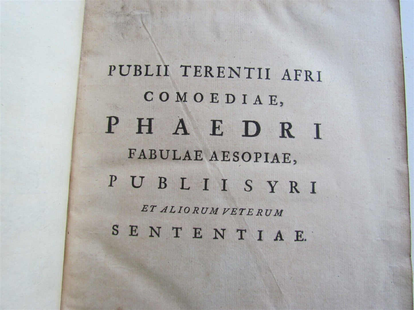 1727 TERENCE COMEDIES POETRY antique Comodiae Publius Terentius Afer