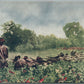 AMERICAN BATTLE SCENE MILITARY THEME ANTIQUE POSTCARD