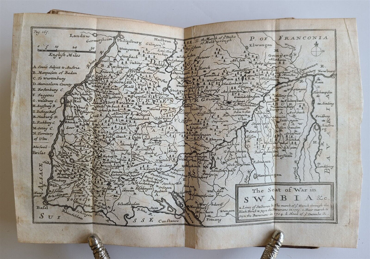 1704 DESCRIPTION OF ALL THE SEATS OF THE PRESENT WARS OF EUROPE antique w/ MAPS