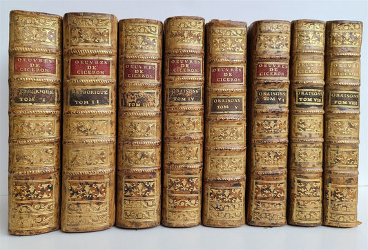 1783 WORKS of CICERO 8 VOLUMES in FRENCH antique