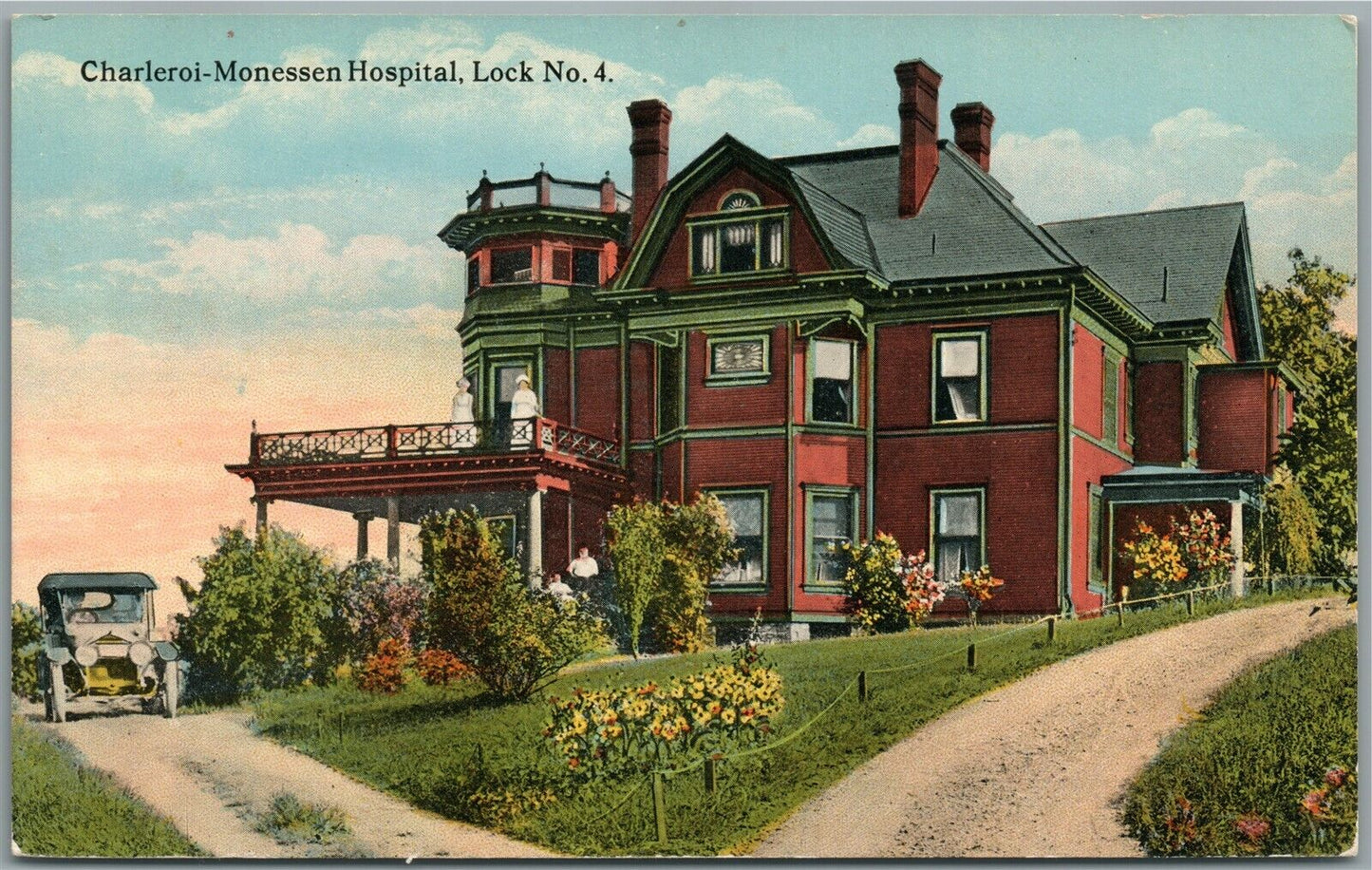 WASHINGTON PA CHARLEROI - MONESSEN HOSPITAL ANTIQUE POSTCARD