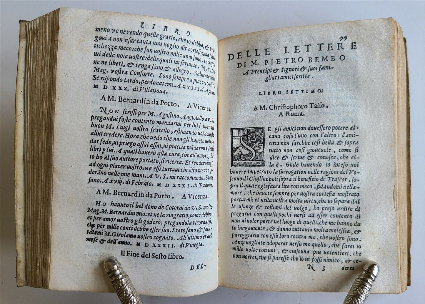 1564 PIETRO BEMBO Delle lettere a Sommi Pontefici antique VELLUM BINDING Italian