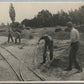 R.A.D. SOLDIERS at WORK RAILWAY VINTAGE GERMAN REAL PHOTO POSTCARD RPPC