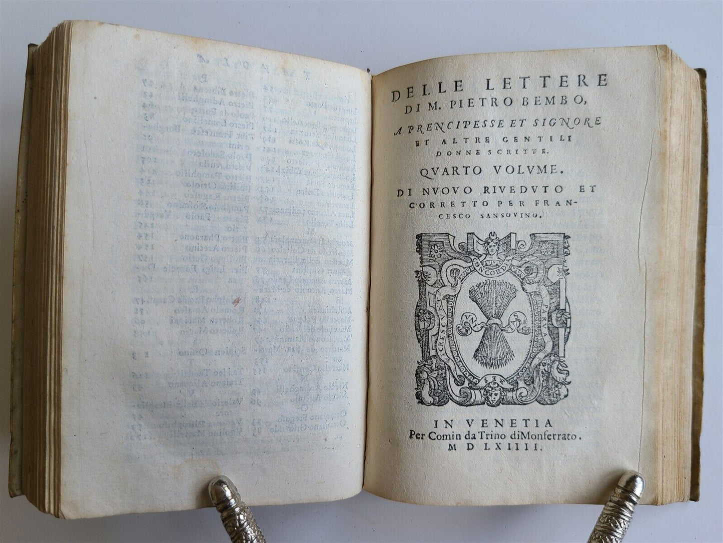 1564 PIETRO BEMBO Delle lettere a Sommi Pontefici antique VELLUM BINDING Italian