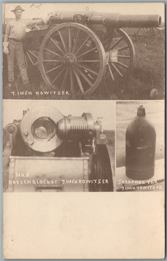 HOWITZER CANNON ANTIQUE REAL PHOTO POSTCARD RPPC