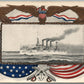 USS KANSAS AMERICAN PATRIOTIC ANTIQUE POSTCARD
