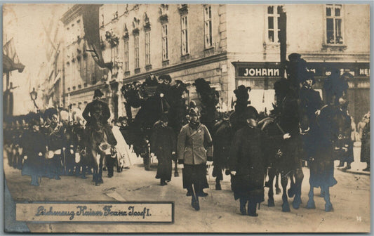 KAISER FRANZ JOSEPH FUNERAL PROCESSION ANTIQUE REAL PHOTO POSTCARD RPPC