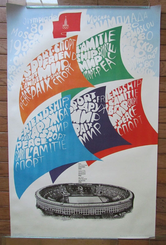 1980 RUSSIAN OLYMPIC GAMES vintage soviet POSTER