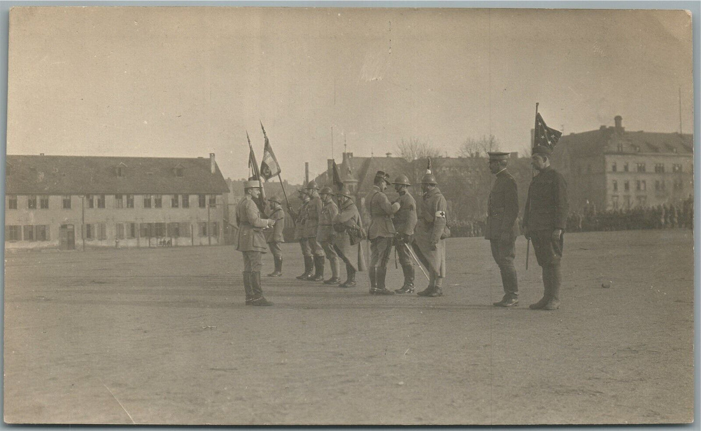 FRENCH ARMY DECORATION AWARD RED CROSS 1918 ANTIQUE REAL PHOTO POSTCARD RPPC