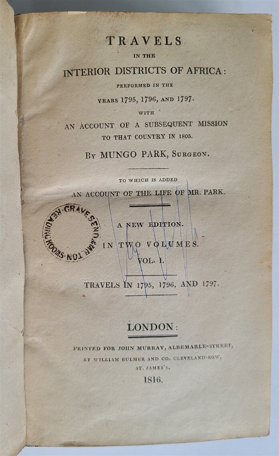 1800 MUNGO PARK TRAVELS to AFRICA 2 VOLS w/ MAP antique in ENGLISH