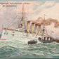 BRITISH BATTLESHIP DRAKE ANTIQUE POSTCARD