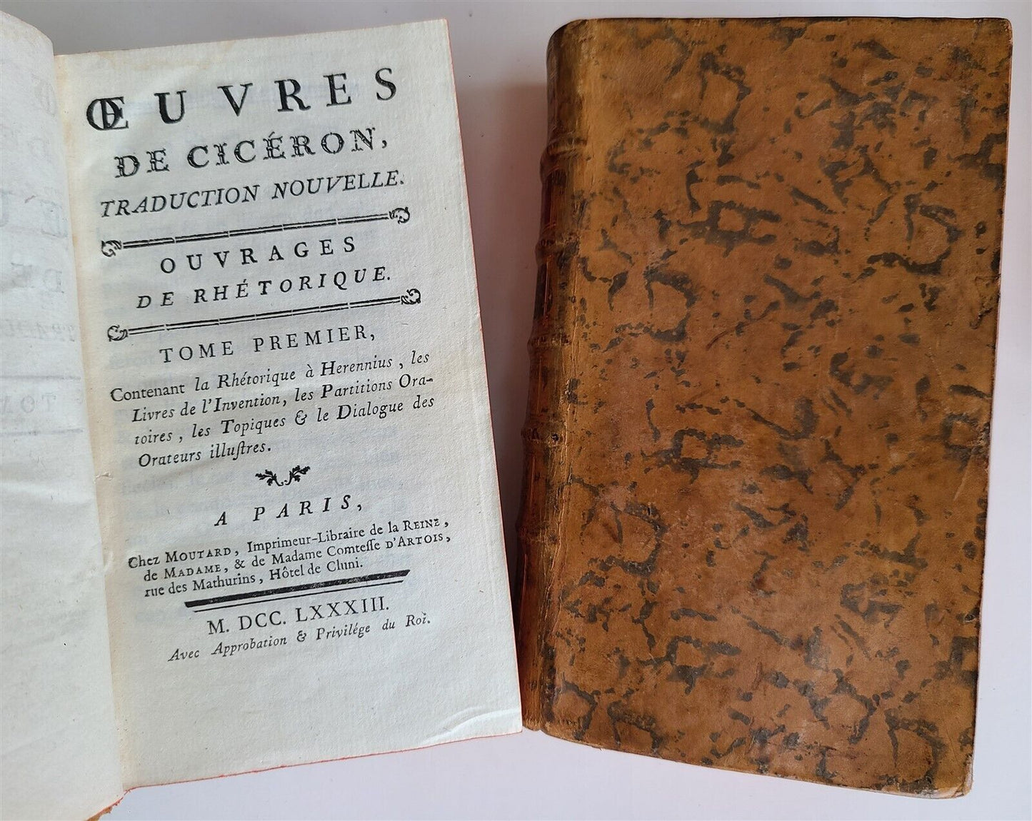 1783 WORKS of CICERO 8 VOLUMES in FRENCH antique