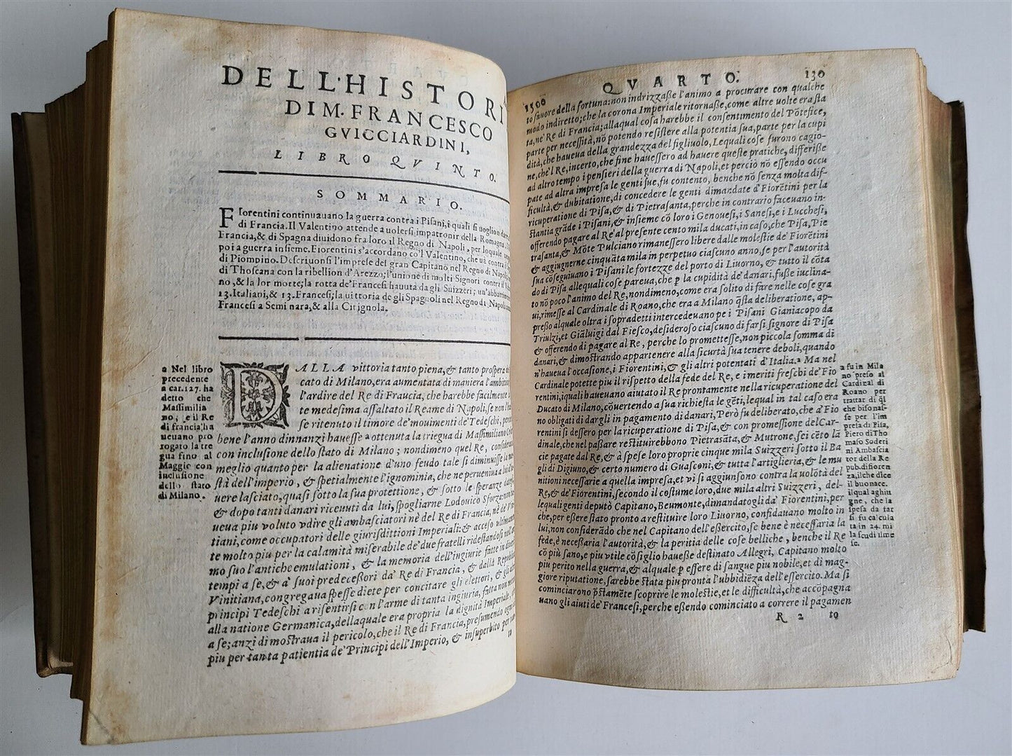 1592 HISTORY OF ITALY F. Guicciardini antique 16th century LA HISTORIA D'ITALIA