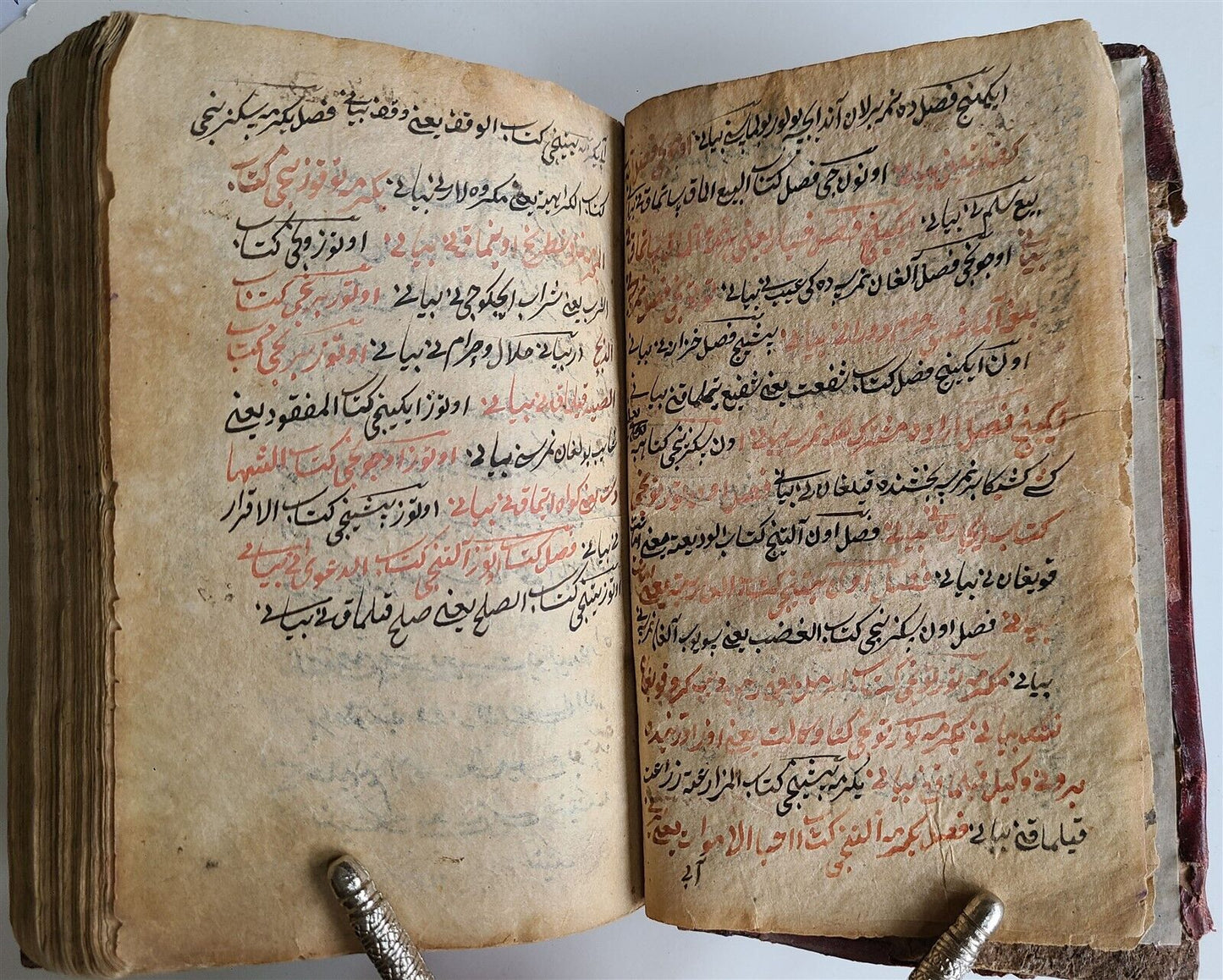 19th CENTURY CHAGATAI & FARSI LANGUAGE CANON LAW ISLAMIC MANUSCRIPT antique FIQH