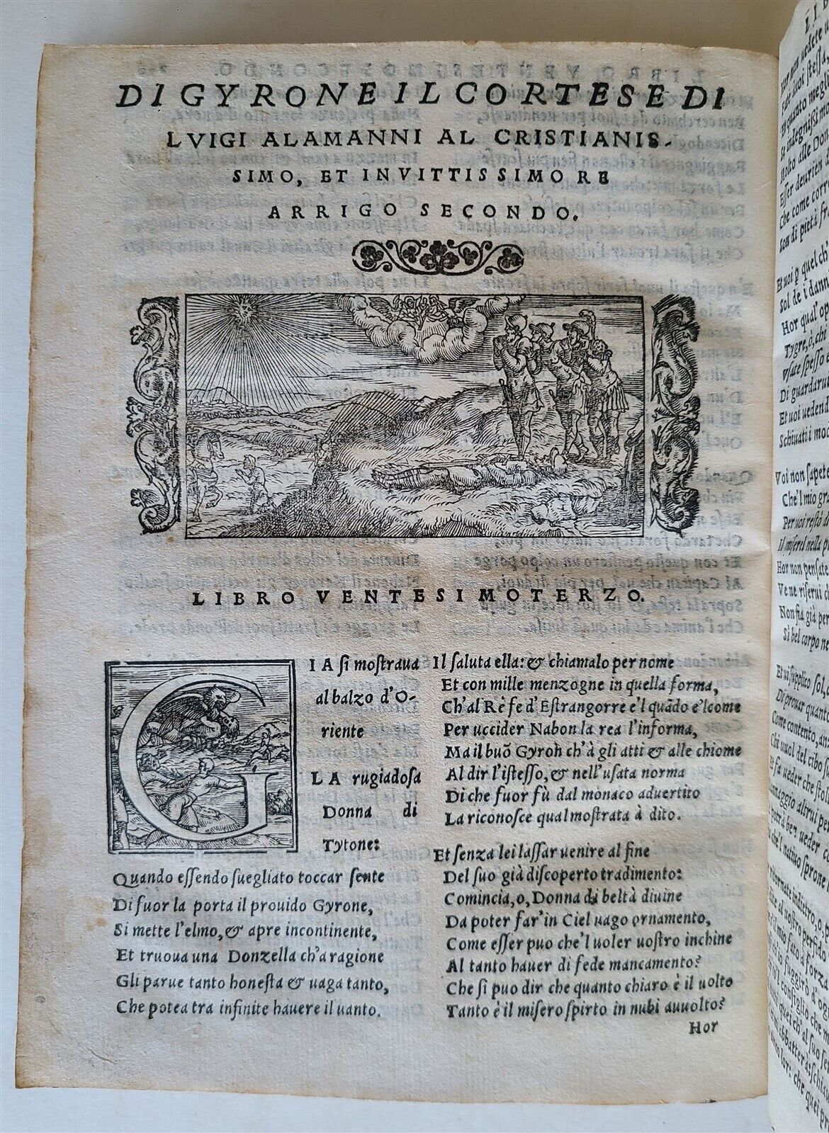 1549 ILLUSTRATED CHIVALRIC NOVEL by Louis ALAMANNI antique Girone il cortese