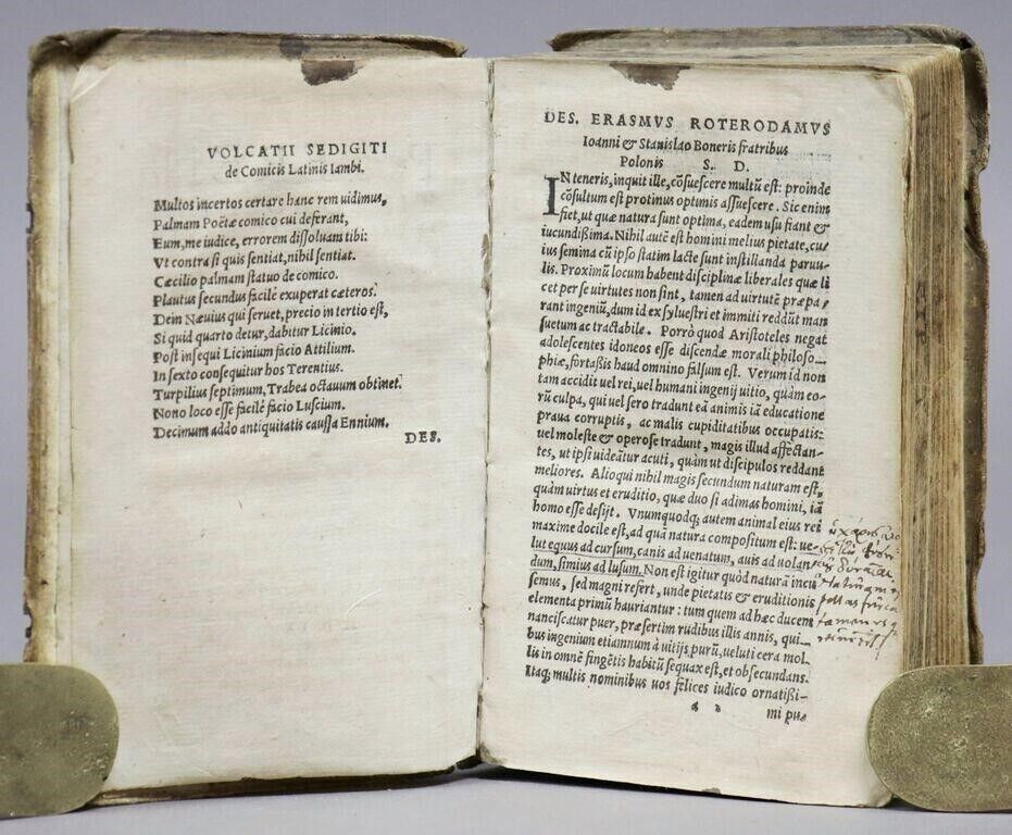 1567 TERENCE TERENTII COMOEDIAE SEX antique HAND TOOLED PIGSKIN