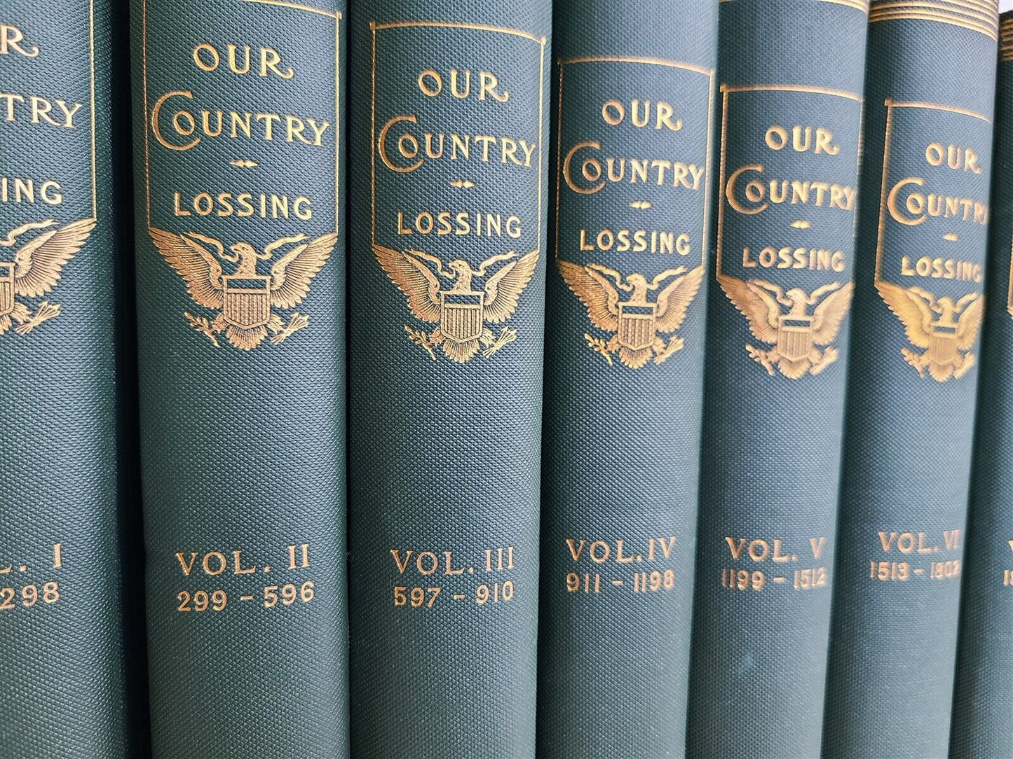 1905 OUR COUNTRY 8 volumes by LOSSING edition de luxe LTD ED antique ILLUSTRATED