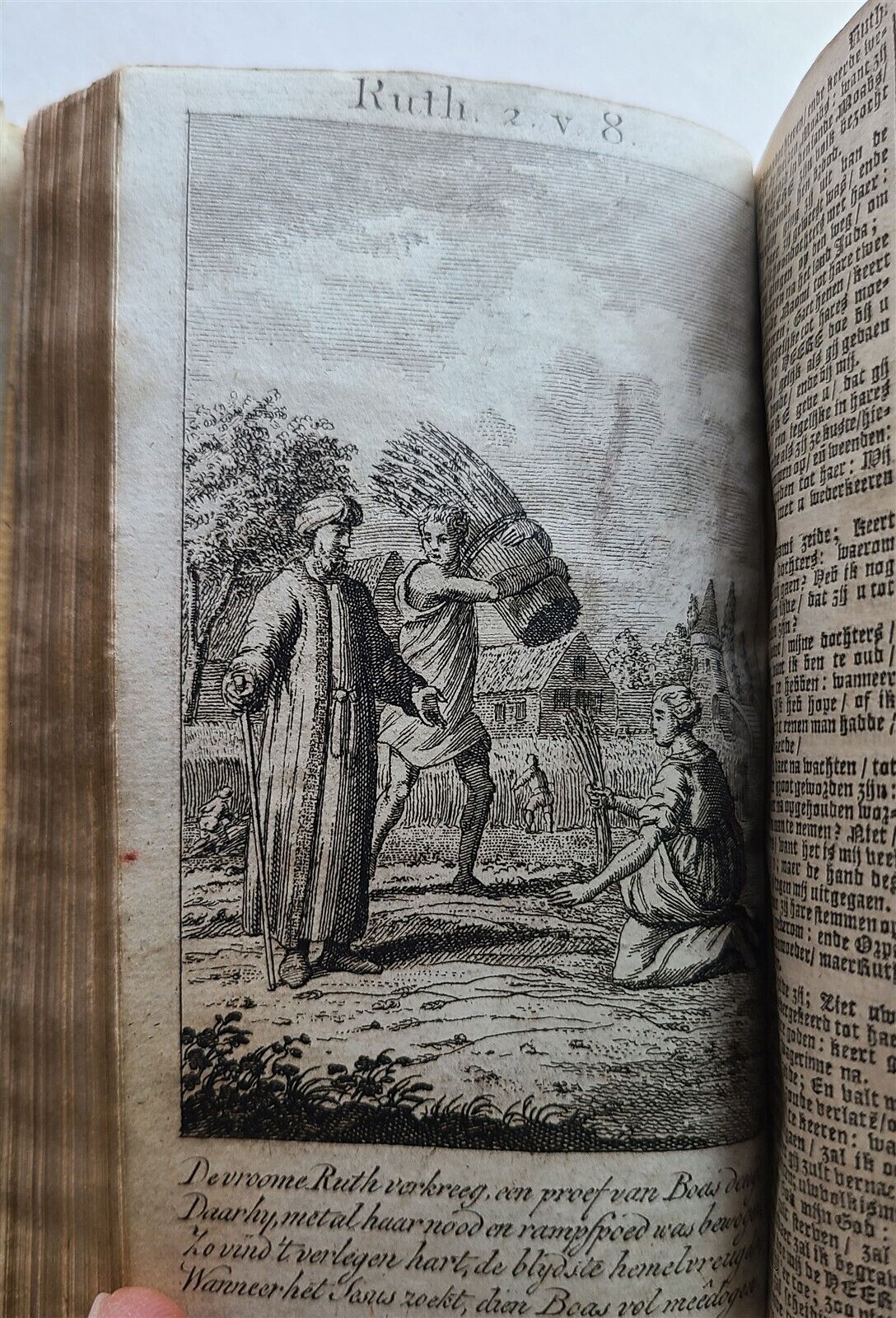 1797 BIBLE in DUTCH ILLUSTRATED antique VELLUM BOUND BIBLIA OLD & NEW TESTAMENT