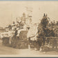 WWI RED CROSS NURSSES PATRIOTIC PARADE ANTIQUE REAL PHOTO POSTCARD RPPC
