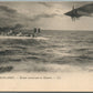 FRENCH AEROPLANE NAVAL BATTLE ANTIQUE POSTCARD