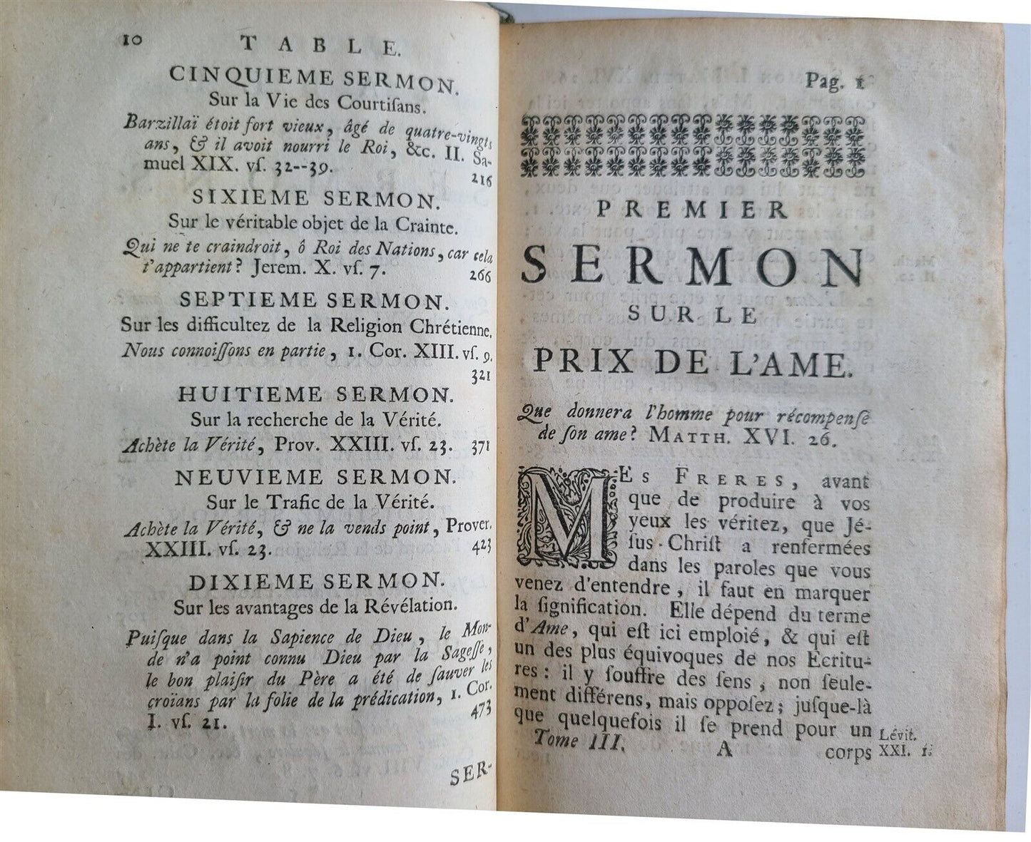 1748-1755 SERMONS by SAURIN 11 VOLUMES antique in FRENCH 18th CENTURY