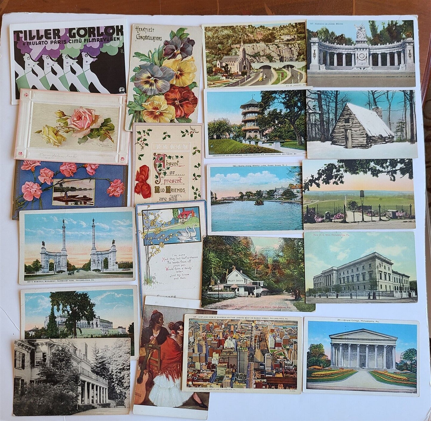 Lot of 510 ANTIQUE & VINTAGE POSTCARDS RPPC TOWN VIEWS GREETINGS mix