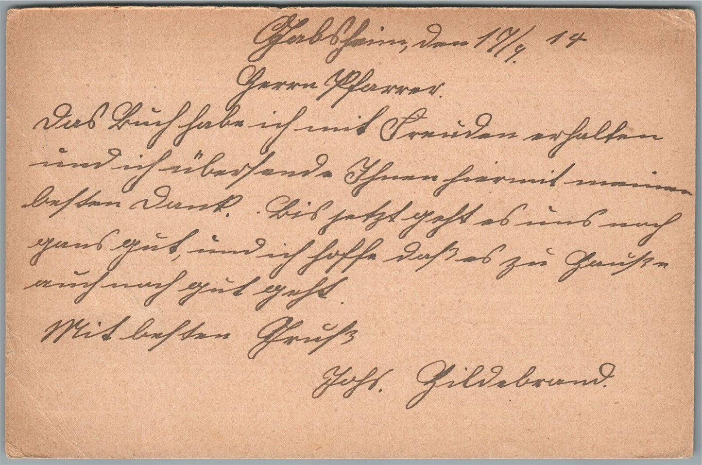 GERMAN WWI ERA MILITARY FELDPOSTKARTE KAISER WILHELM II ANTIQUE POSTCARD