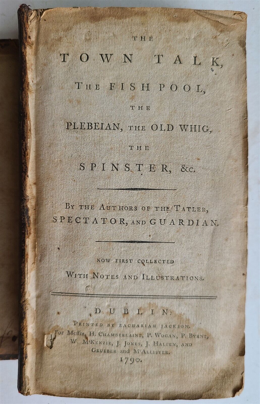 1790 THE TOWN TALK FISH POOL PLEBEIAN, or THE OLD WHIG THE SPINSTER antique