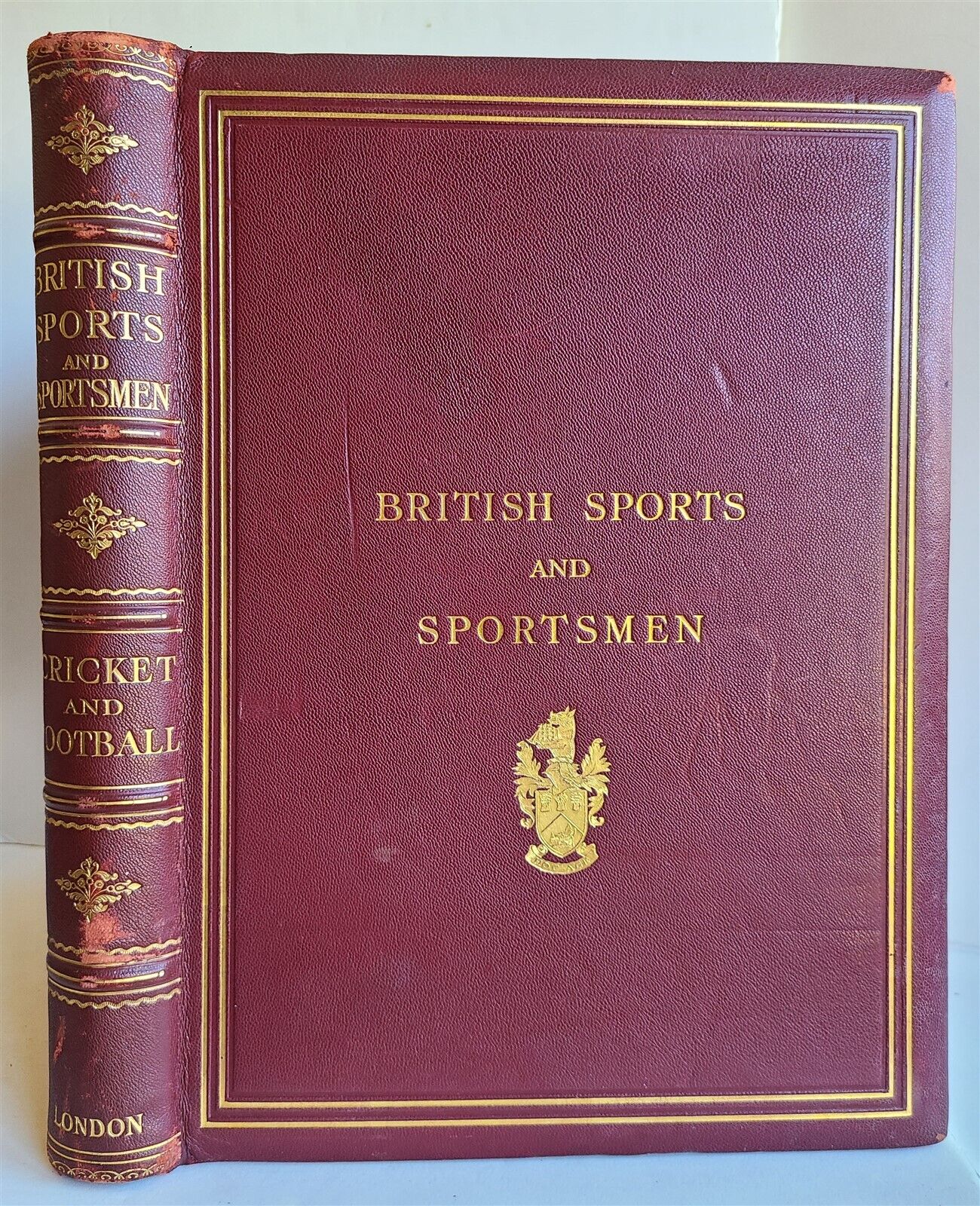 BRITISH SPORTS & SPORTSMEN antique CRICKET & FOOTBALL ILLUSTRATED MASSIVE FOLIO