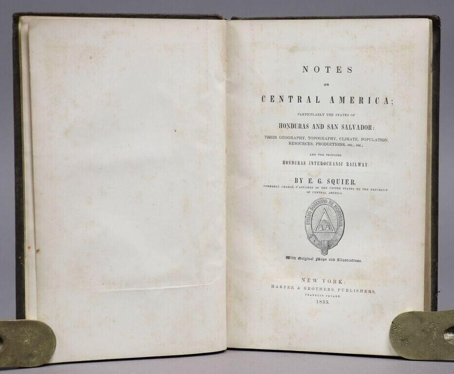 1855 NOTES ON CENTRAL AMERICA by E. G. Squier antique w/ MAPS