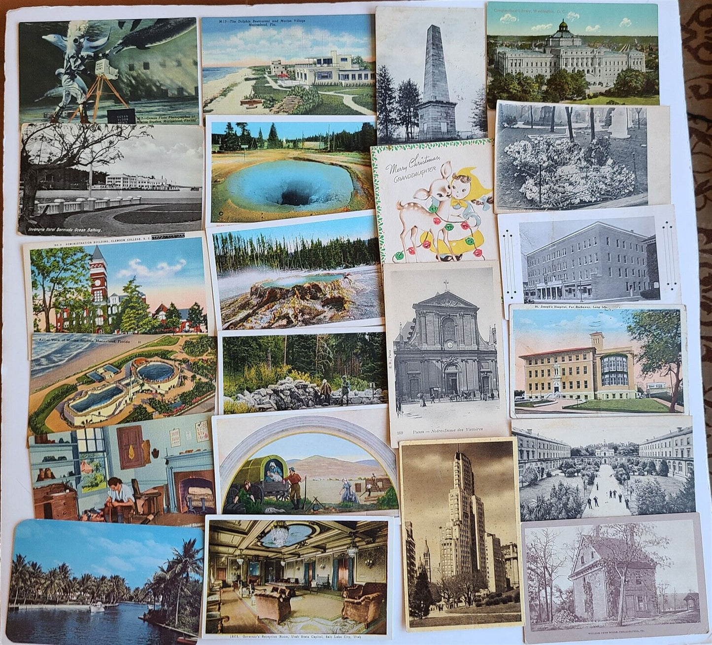 Lot of 510 ANTIQUE & VINTAGE POSTCARDS RPPC TOWN VIEWS GREETINGS mix