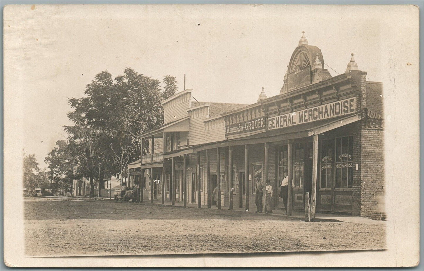 MARQUANO MO STREET SCENE GENERAL STORE ANTIQUE REAL PHOTO POSTCARD RPPC