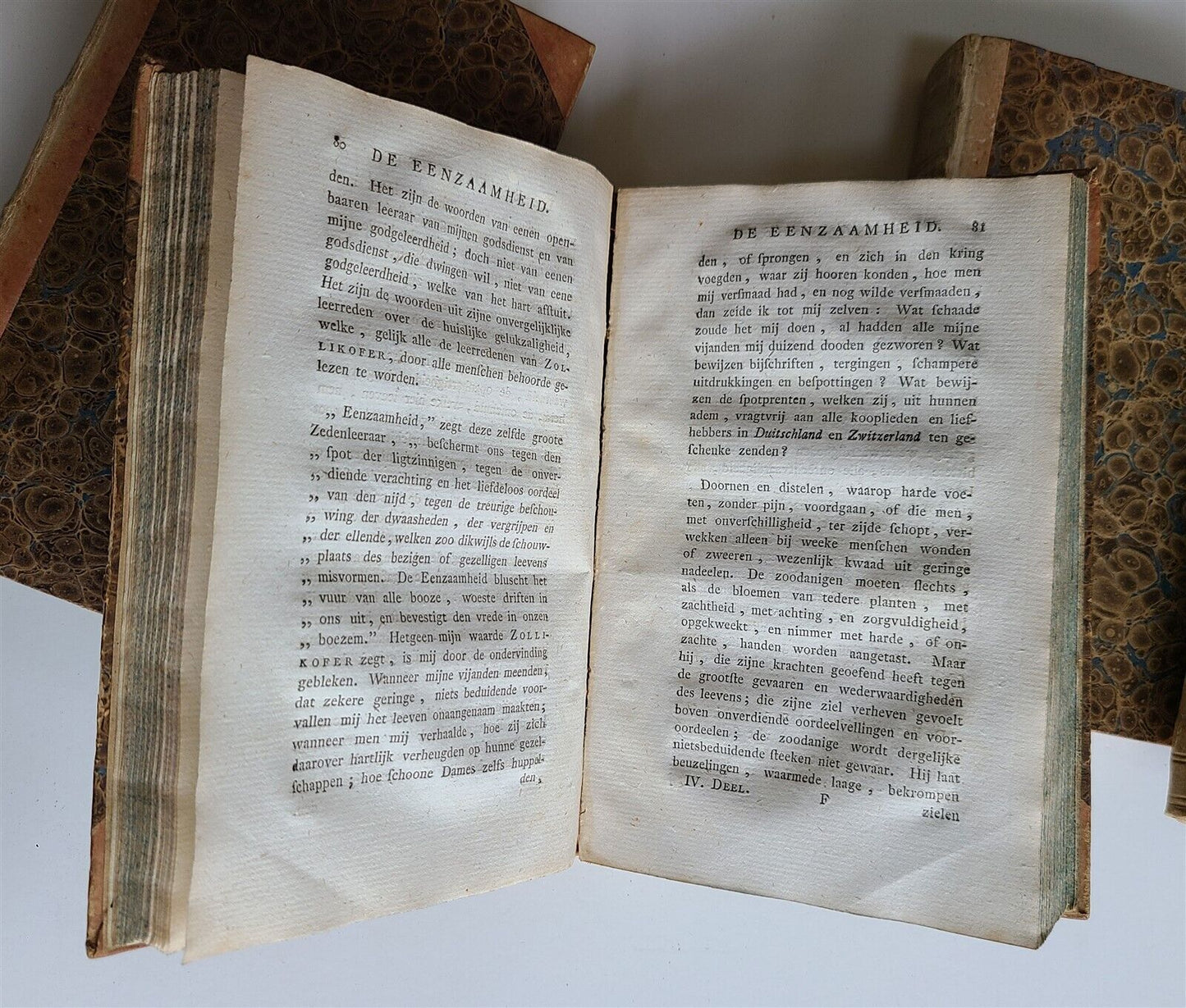 1789-92 PHILOSOPHY by J. ZIMMERMAN in DUTCH antique 4 VOLUMES illustrated