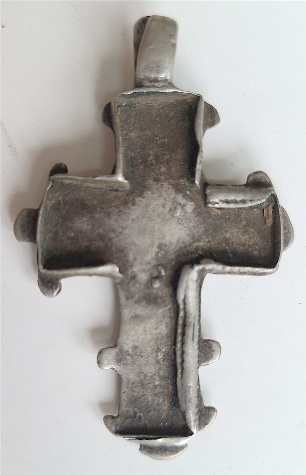 18th CENTURY UNUSUAL RUSSIAN SILVER NECK ICON CROSS ANTIQUE PENDANT