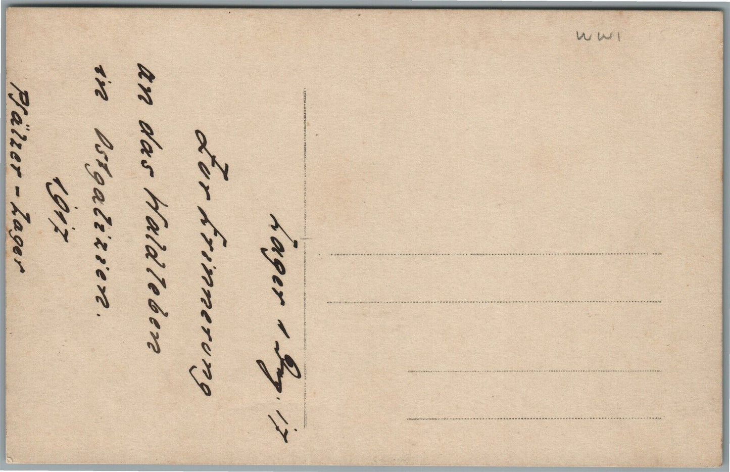 WWI ERA 1917 GERMAN SOLDIERS DRINKING ANTIQUE REAL PHOTO POSTCARD RPPC