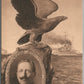 GERMAN NAVY ANTIQUE POSTCARD w/ KAISER WILHELM PORTRAIT