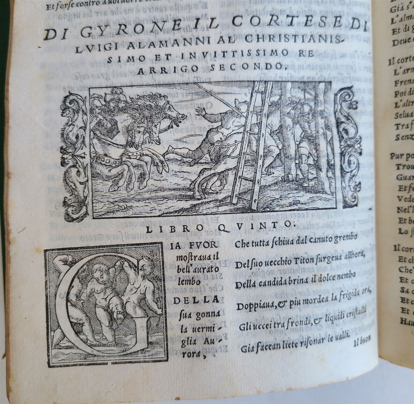 1549 ILLUSTRATED CHIVALRIC NOVEL by Louis ALAMANNI antique Girone il cortese