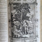 1770 BIBLE in GERMAN & LATIN ILLUSTRATED 2 FOLIO VOLUMES antique PIGSKIN BINDING