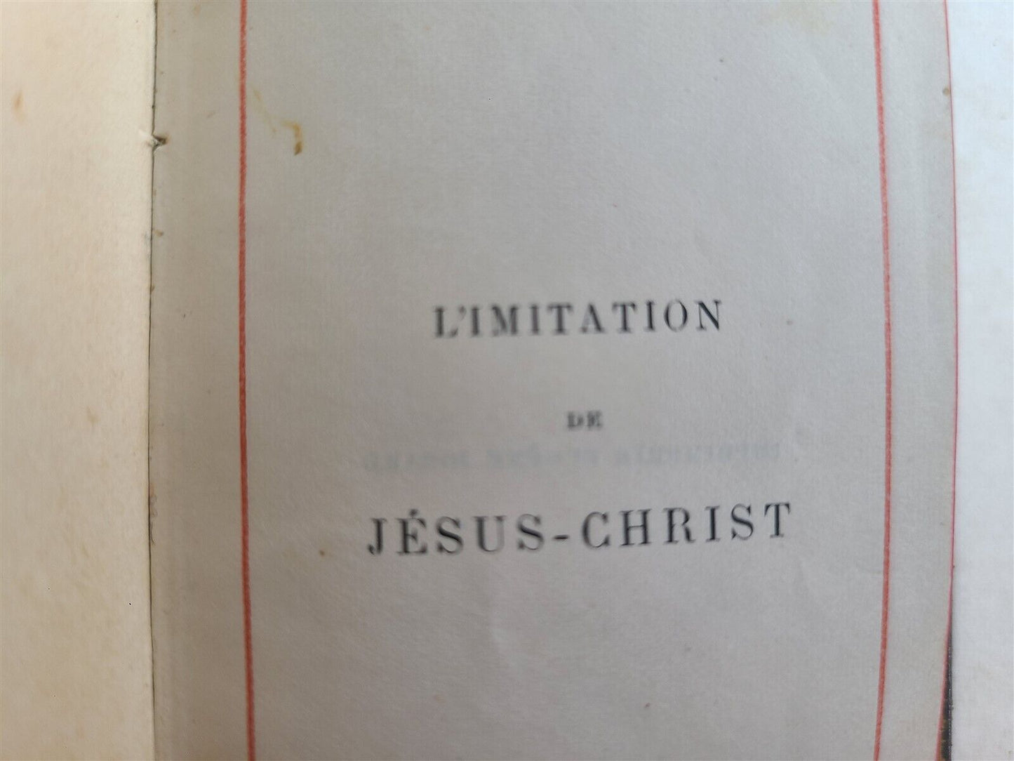 1882 L'IMITATION de JESUS CHRIST in FRENCH antique