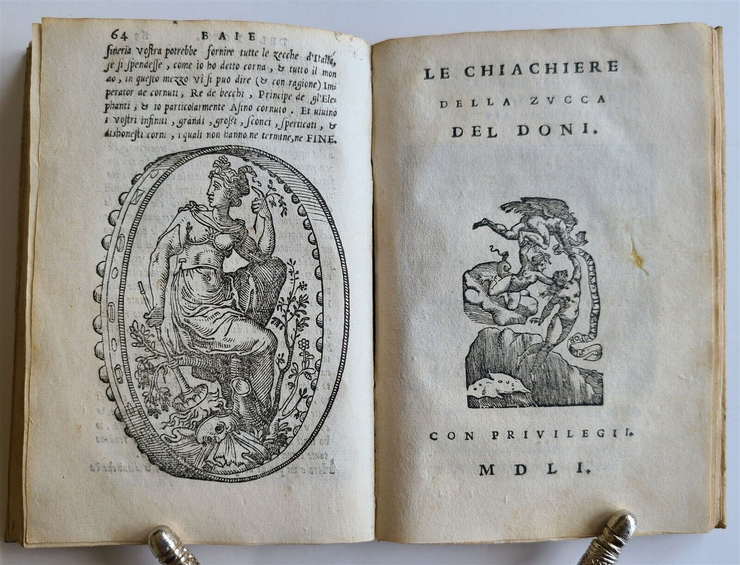 1551 LA ZUCCA by Anton Francesco Doni antique ILLUSTRATED