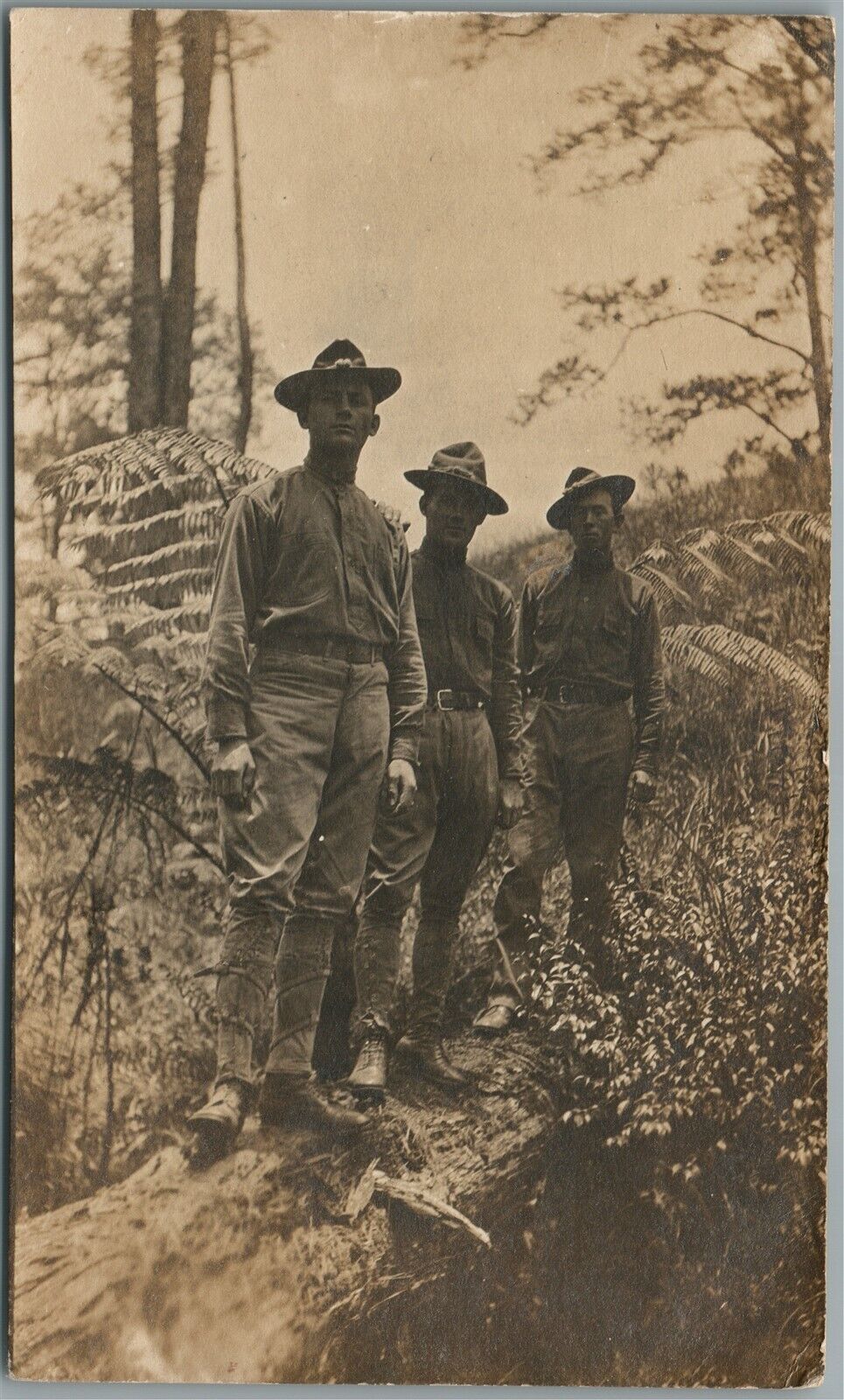 1911 AMERICAN SOLDIERS GROUP ANTIQUE REAL PHOTO POSTCARD RPPC