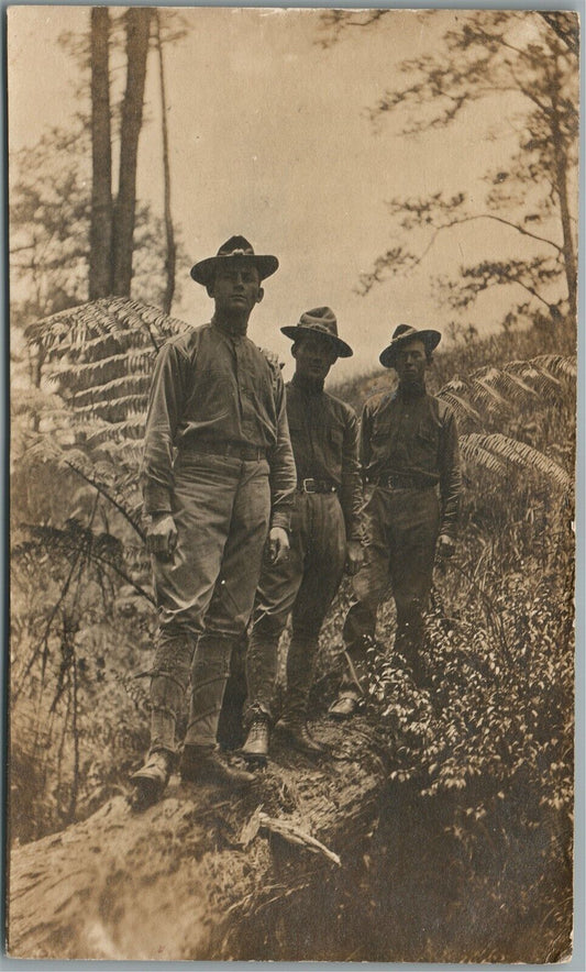 1911 AMERICAN SOLDIERS GROUP ANTIQUE REAL PHOTO POSTCARD RPPC